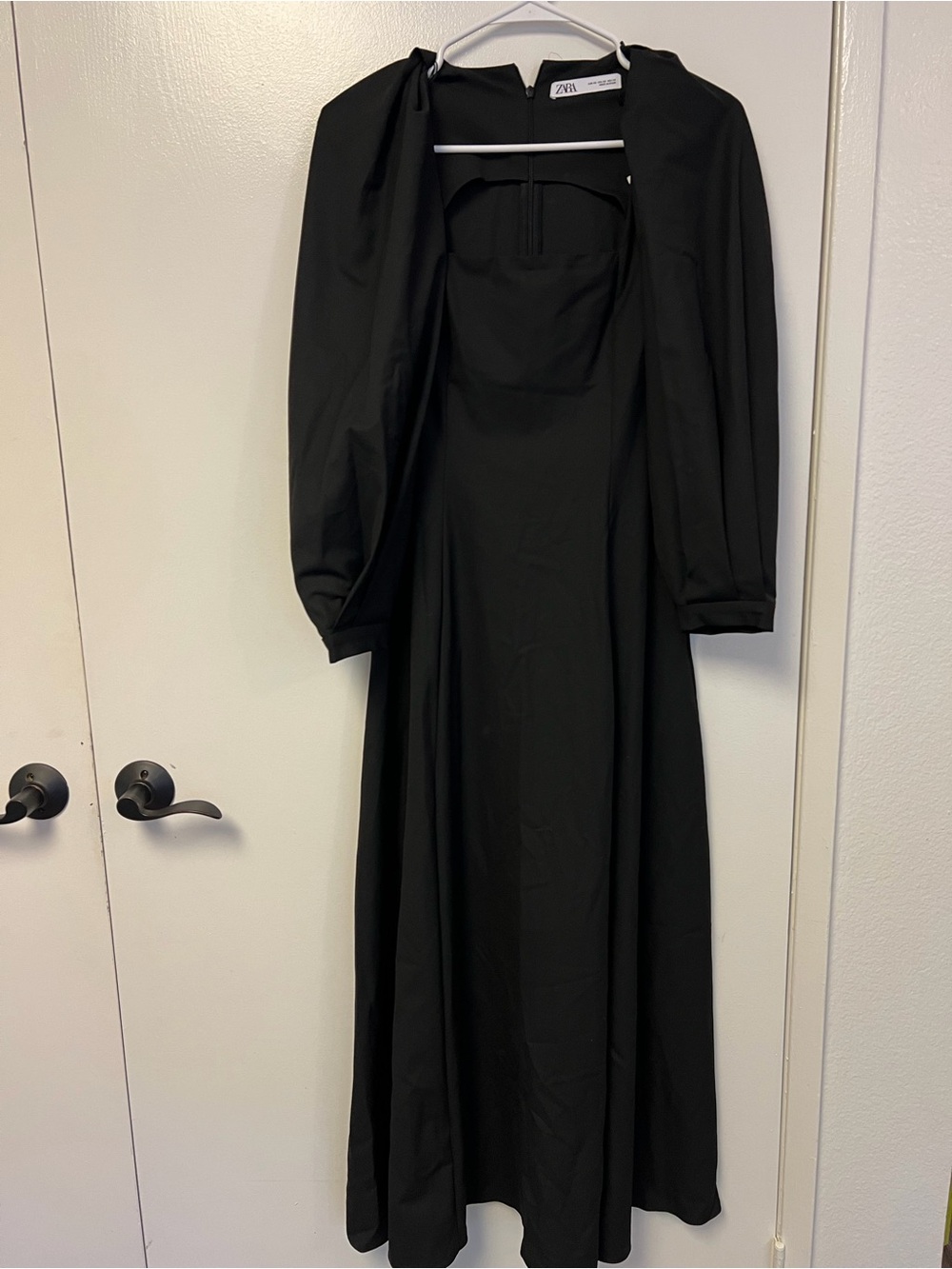 ZARA Black Long Sleeve Maxi Dress